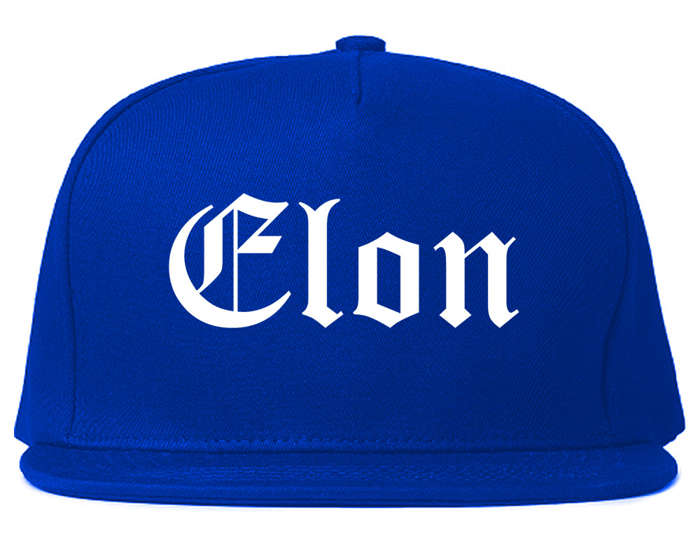 Elon North Carolina NC Old English Mens Snapback Hat Royal Blue