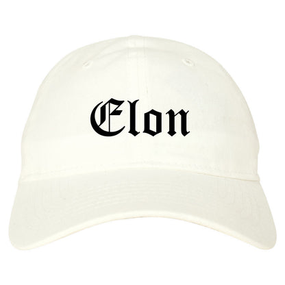 Elon North Carolina NC Old English Mens Dad Hat Baseball Cap White