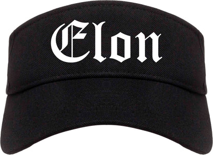 Elon North Carolina NC Old English Mens Visor Cap Hat Black