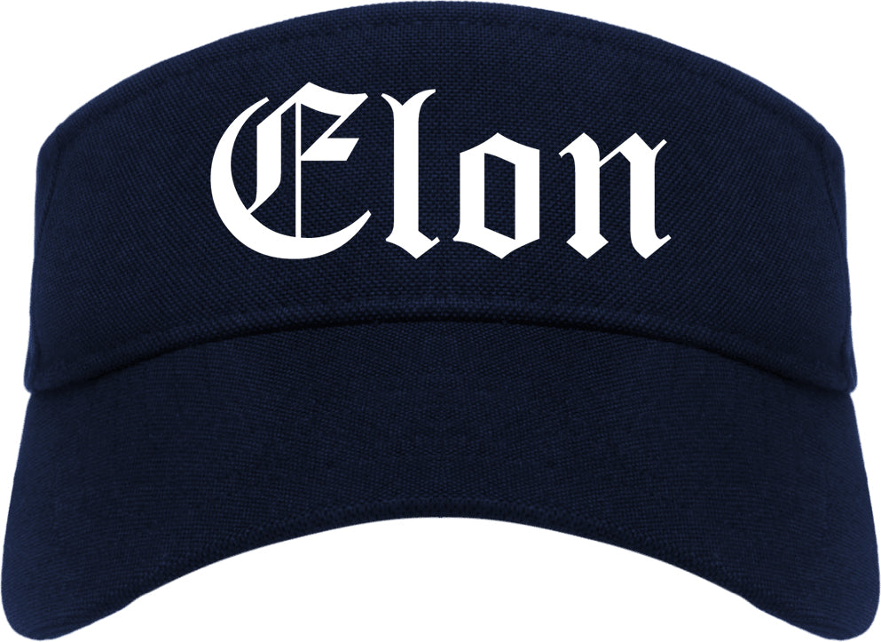 Elon North Carolina NC Old English Mens Visor Cap Hat Navy Blue