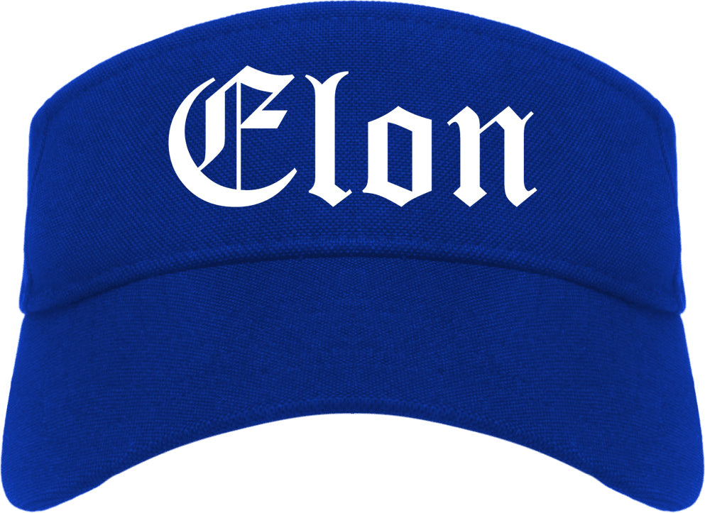 Elon North Carolina NC Old English Mens Visor Cap Hat Royal Blue
