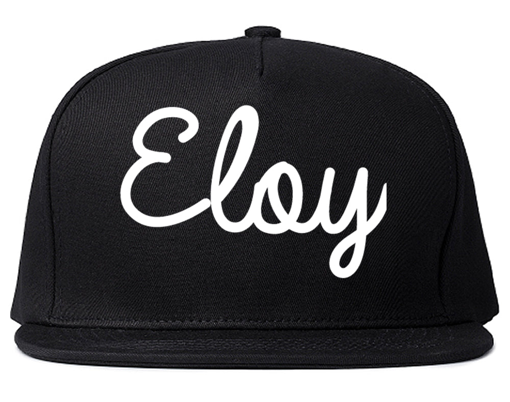 Eloy Arizona AZ Script Mens Snapback Hat Black