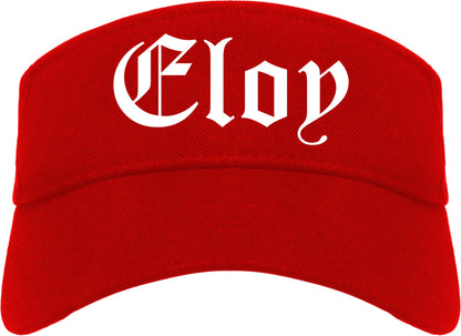 Eloy Arizona AZ Old English Mens Visor Cap Hat Red