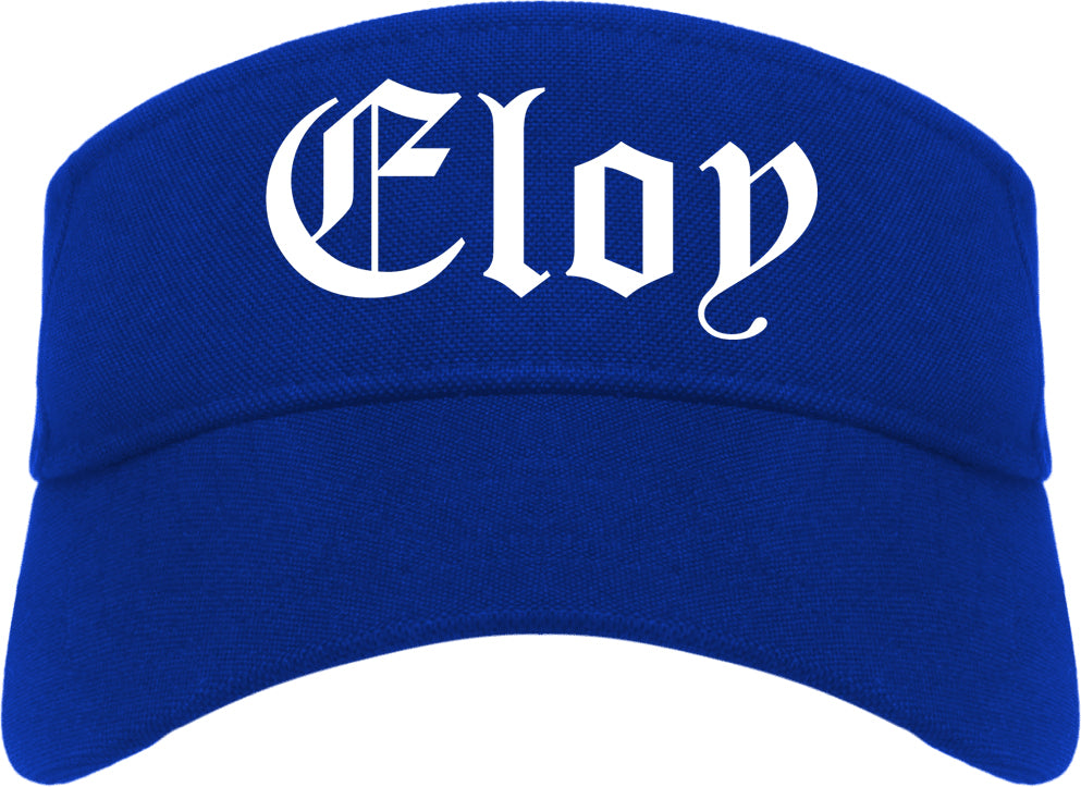 Eloy Arizona AZ Old English Mens Visor Cap Hat Royal Blue