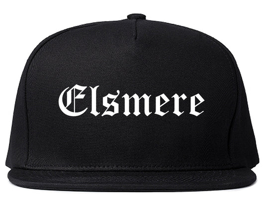 Elsmere Delaware DE Old English Mens Snapback Hat Black
