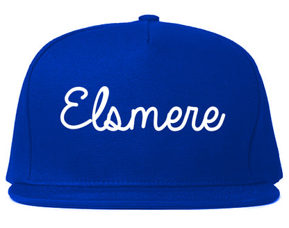 Elsmere Delaware DE Script Mens Snapback Hat Royal Blue