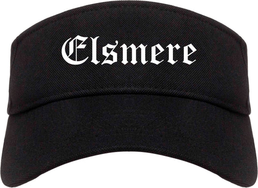 Elsmere Delaware DE Old English Mens Visor Cap Hat Black