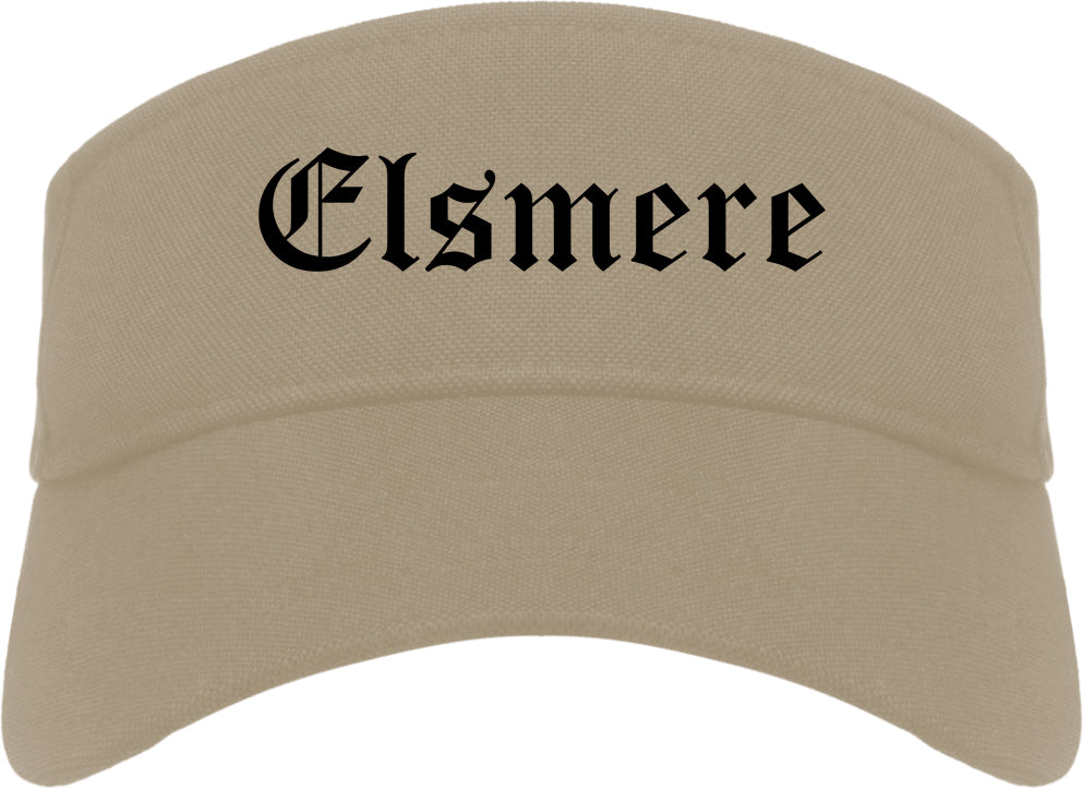Elsmere Delaware DE Old English Mens Visor Cap Hat Khaki