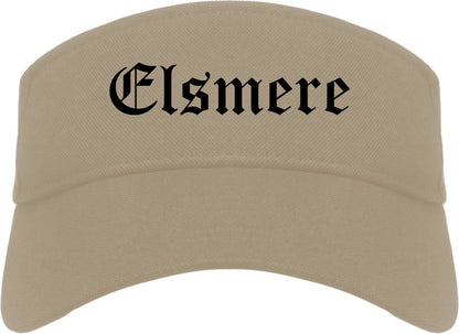 Elsmere Delaware DE Old English Mens Visor Cap Hat Khaki