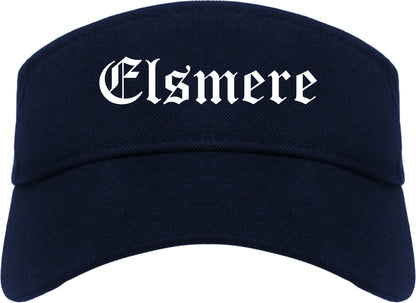 Elsmere Delaware DE Old English Mens Visor Cap Hat Navy Blue