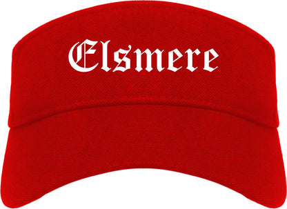 Elsmere Delaware DE Old English Mens Visor Cap Hat Red