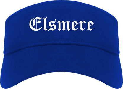 Elsmere Delaware DE Old English Mens Visor Cap Hat Royal Blue