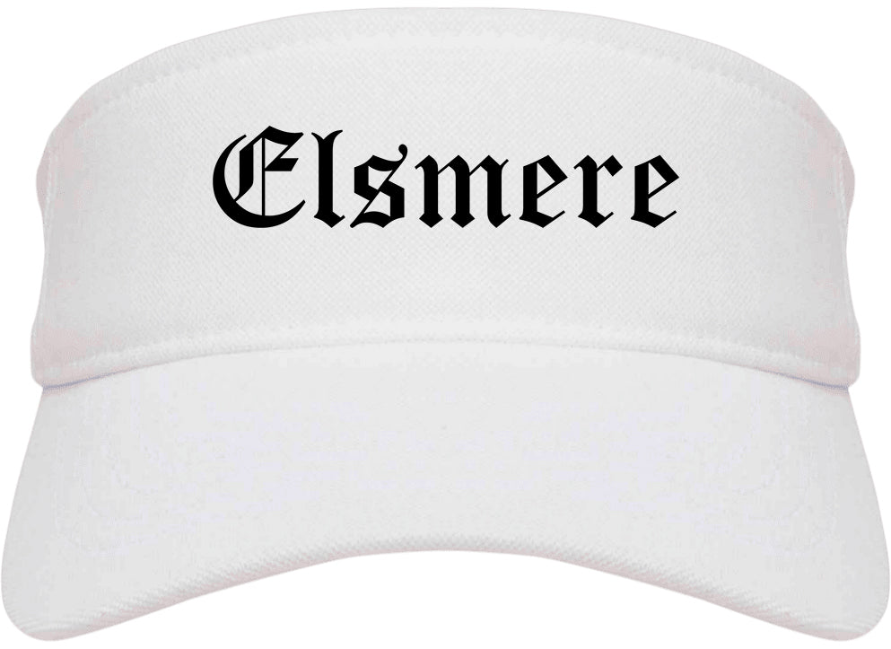 Elsmere Delaware DE Old English Mens Visor Cap Hat White
