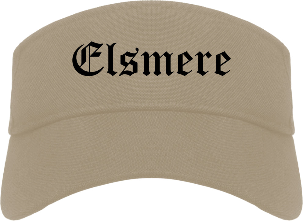 Elsmere Kentucky KY Old English Mens Visor Cap Hat Khaki