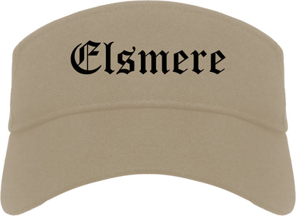 Elsmere Kentucky KY Old English Mens Visor Cap Hat Khaki