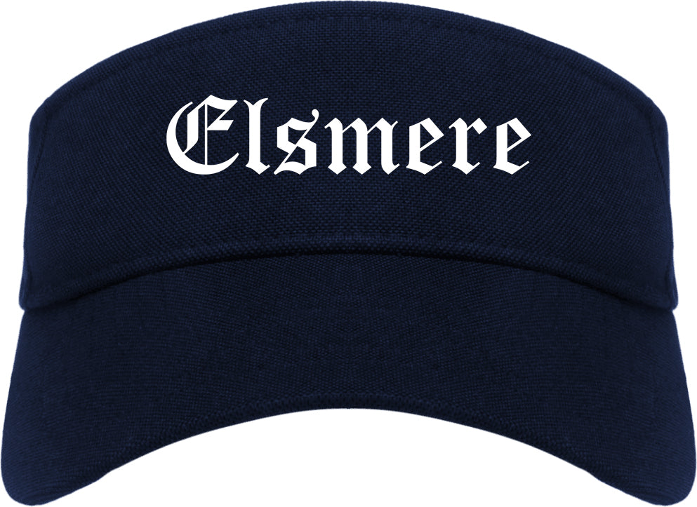Elsmere Kentucky KY Old English Mens Visor Cap Hat Navy Blue