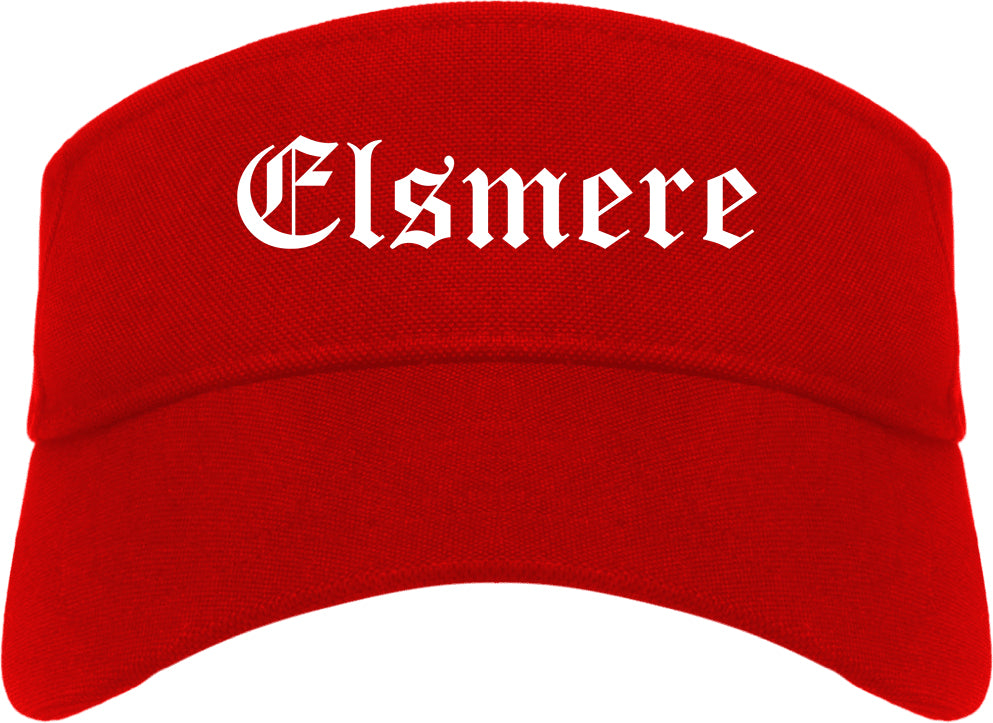 Elsmere Kentucky KY Old English Mens Visor Cap Hat Red