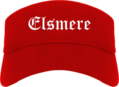 Elsmere Kentucky KY Old English Mens Visor Cap Hat Red