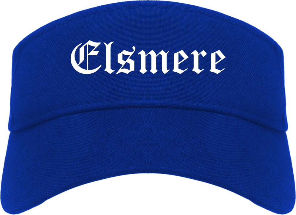 Elsmere Kentucky KY Old English Mens Visor Cap Hat Royal Blue