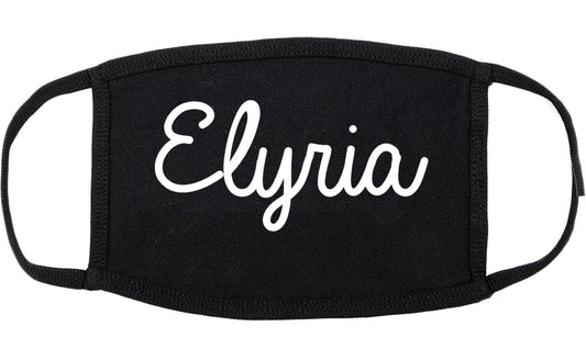 Elyria Ohio OH Script Cotton Face Mask Black