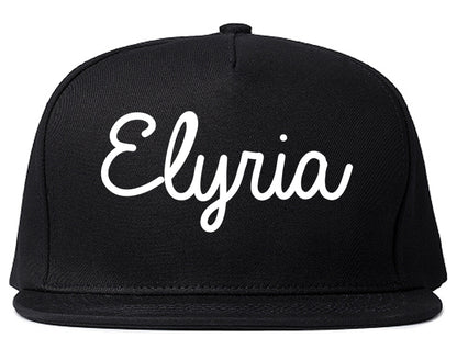 Elyria Ohio OH Script Mens Snapback Hat Black