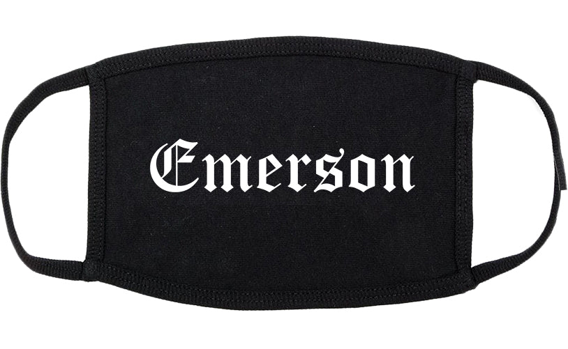 Emerson New Jersey NJ Old English Cotton Face Mask Black