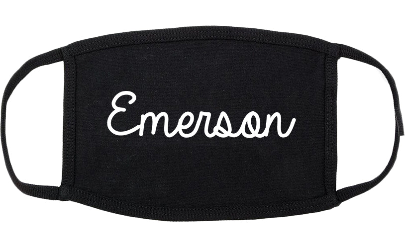 Emerson New Jersey NJ Script Cotton Face Mask Black