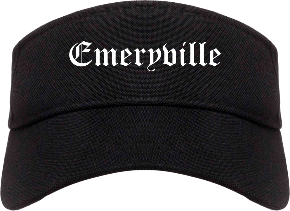 Emeryville California CA Old English Mens Visor Cap Hat Black