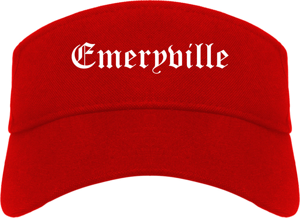 Emeryville California CA Old English Mens Visor Cap Hat Red