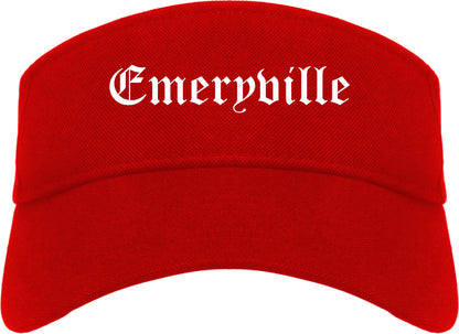 Emeryville California CA Old English Mens Visor Cap Hat Red