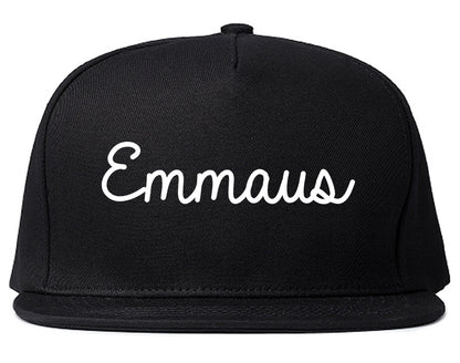 Emmaus Pennsylvania PA Script Mens Snapback Hat Black