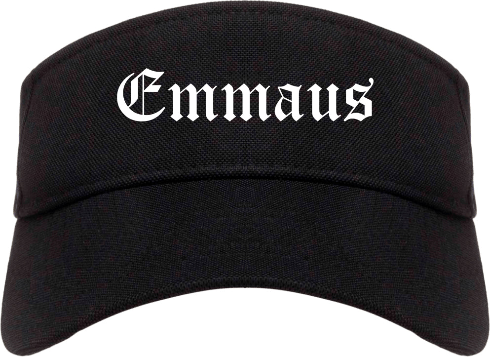 Emmaus Pennsylvania PA Old English Mens Visor Cap Hat Black