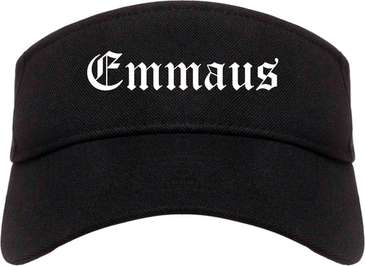 Emmaus Pennsylvania PA Old English Mens Visor Cap Hat Black