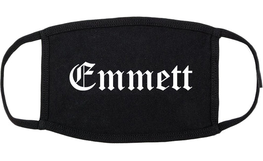 Emmett Idaho ID Old English Cotton Face Mask Black