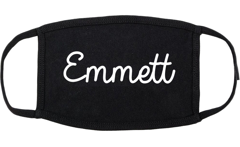 Emmett Idaho ID Script Cotton Face Mask Black