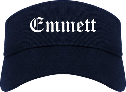Emmett Idaho ID Old English Mens Visor Cap Hat Navy Blue
