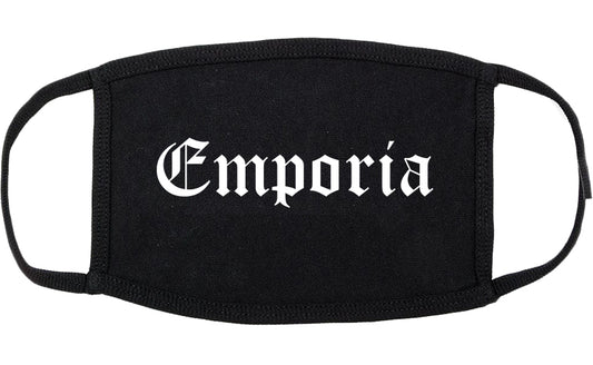 Emporia Kansas KS Old English Cotton Face Mask Black