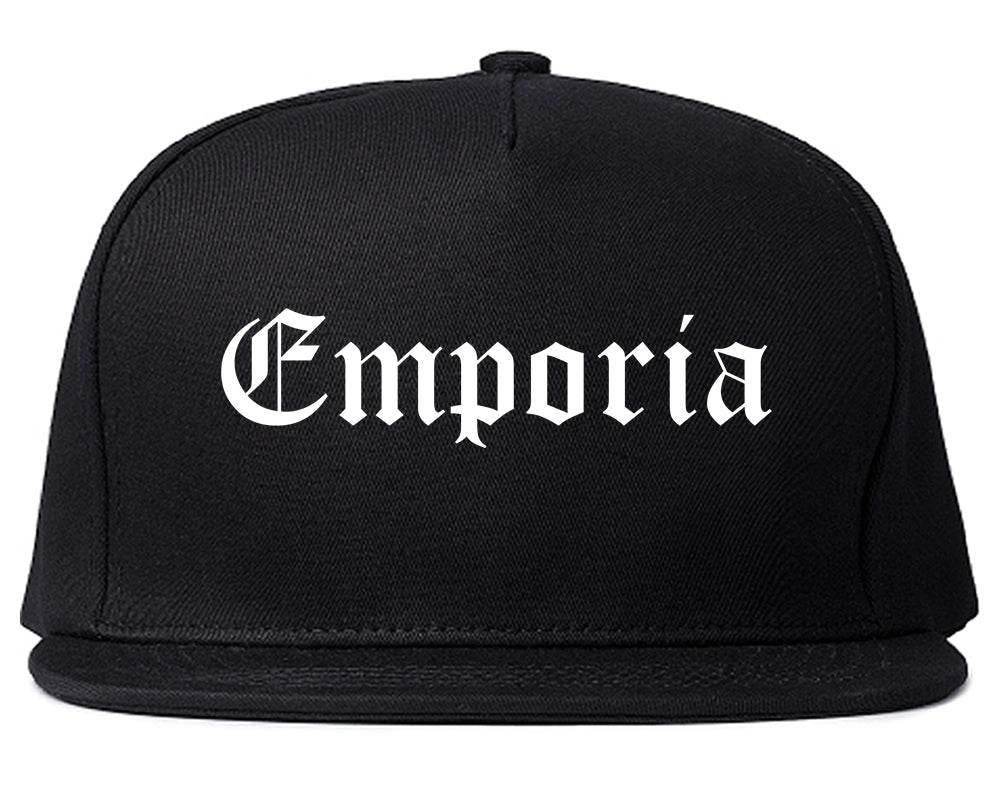Emporia Kansas KS Old English Mens Snapback Hat Black