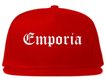 Emporia Kansas KS Old English Mens Snapback Hat Red