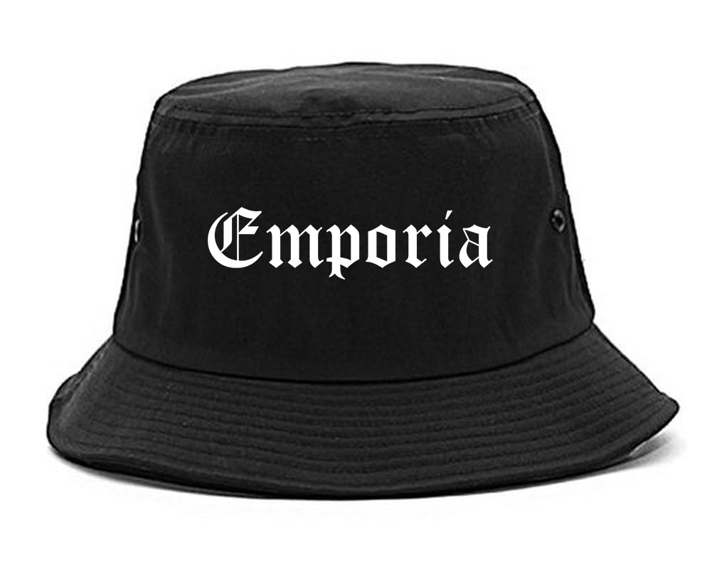 Emporia Virginia VA Old English Mens Bucket Hat Black