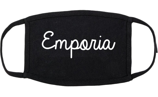 Emporia Virginia VA Script Cotton Face Mask Black