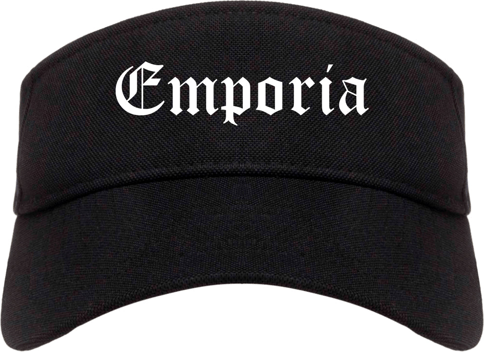 Emporia Virginia VA Old English Mens Visor Cap Hat Black