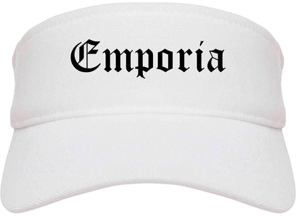 Emporia Virginia VA Old English Mens Visor Cap Hat White