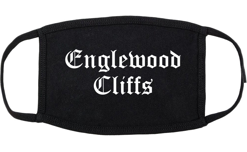 Englewood Cliffs New Jersey NJ Old English Cotton Face Mask Black
