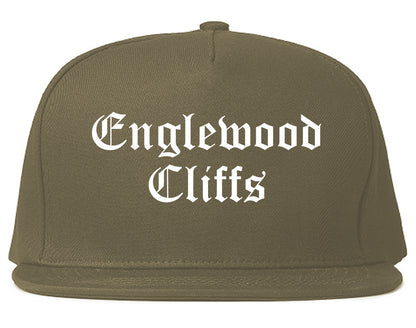 Englewood Cliffs New Jersey NJ Old English Mens Snapback Hat Grey