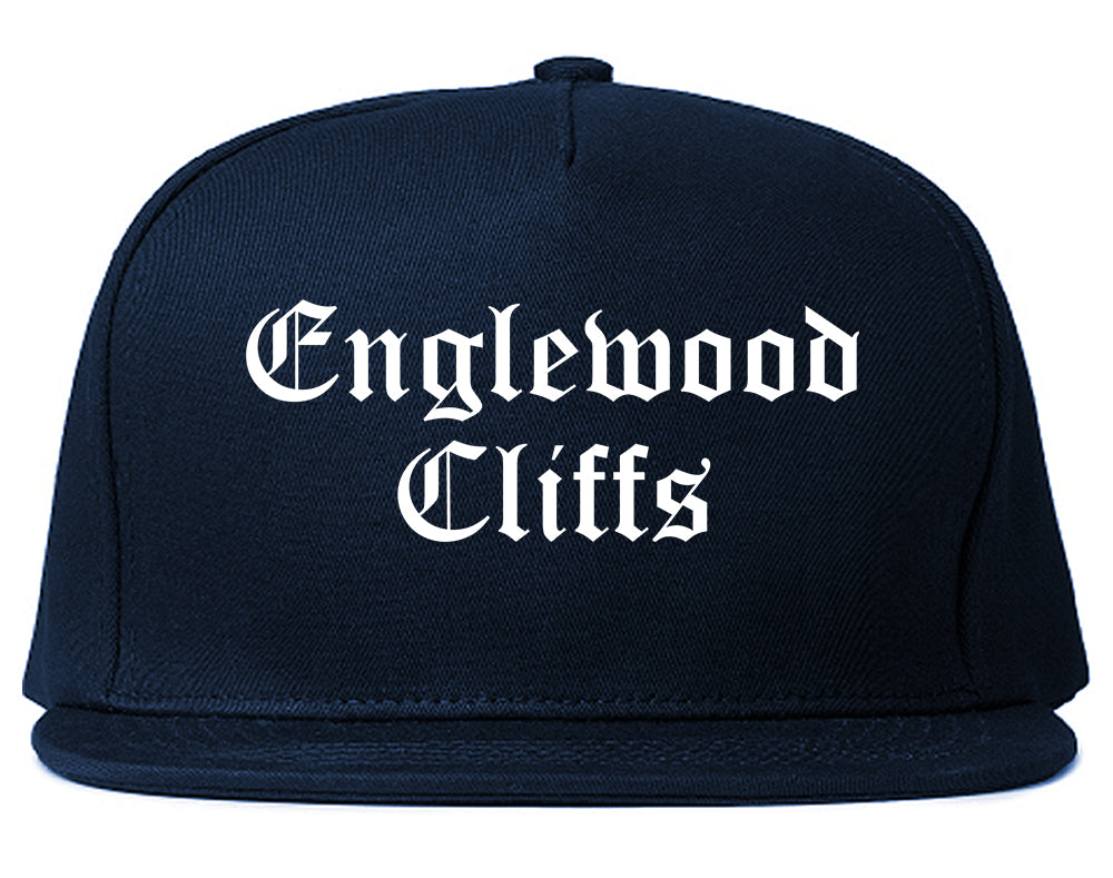 Englewood Cliffs New Jersey NJ Old English Mens Snapback Hat Navy Blue