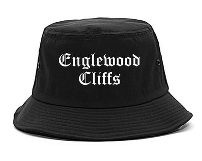 Englewood Cliffs New Jersey NJ Old English Mens Bucket Hat Black