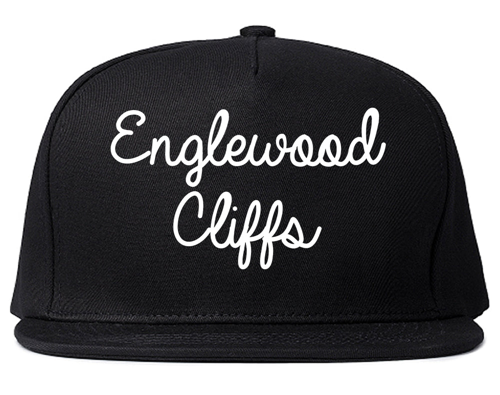 Englewood Cliffs New Jersey NJ Script Mens Snapback Hat Black