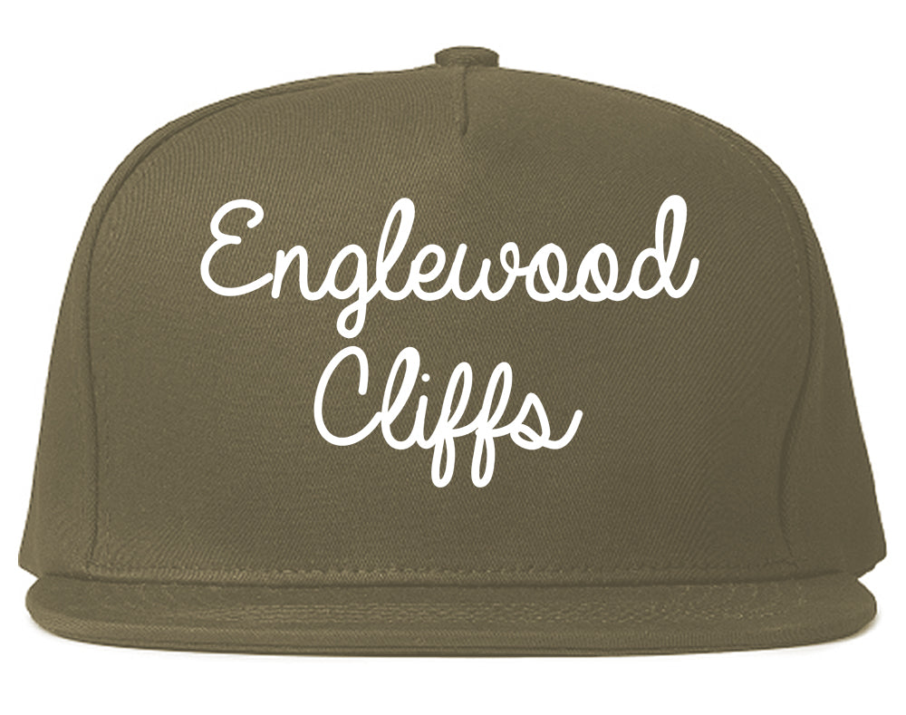 Englewood Cliffs New Jersey NJ Script Mens Snapback Hat Grey