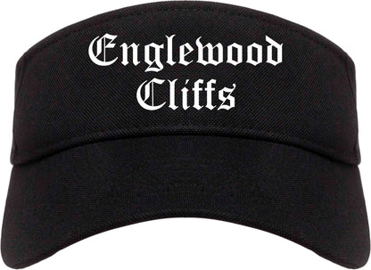 Englewood Cliffs New Jersey NJ Old English Mens Visor Cap Hat Black